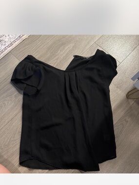 Papermoon Black Flutter Sleeve Blouse